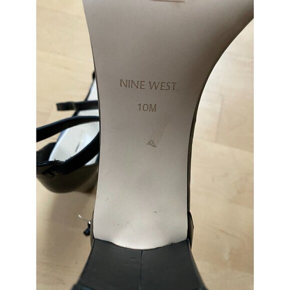 NINE West "Pruce" Black Block Heel Ankle Strap Women 10 New Sandal - Picture 9 of 11